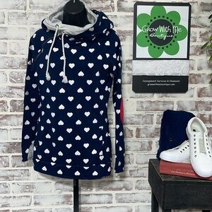 Ampersand Ave red white and blue hoodie 
Small